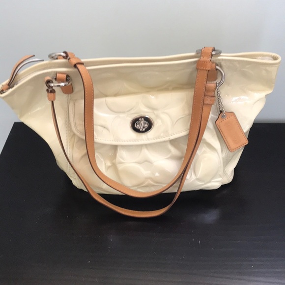 Coach Handbags - Coach handbag cream patent leather.